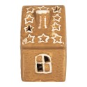 Clayre & Eef Maison en pain d'épices avec LED 8x6x11 cm Marron Céramique