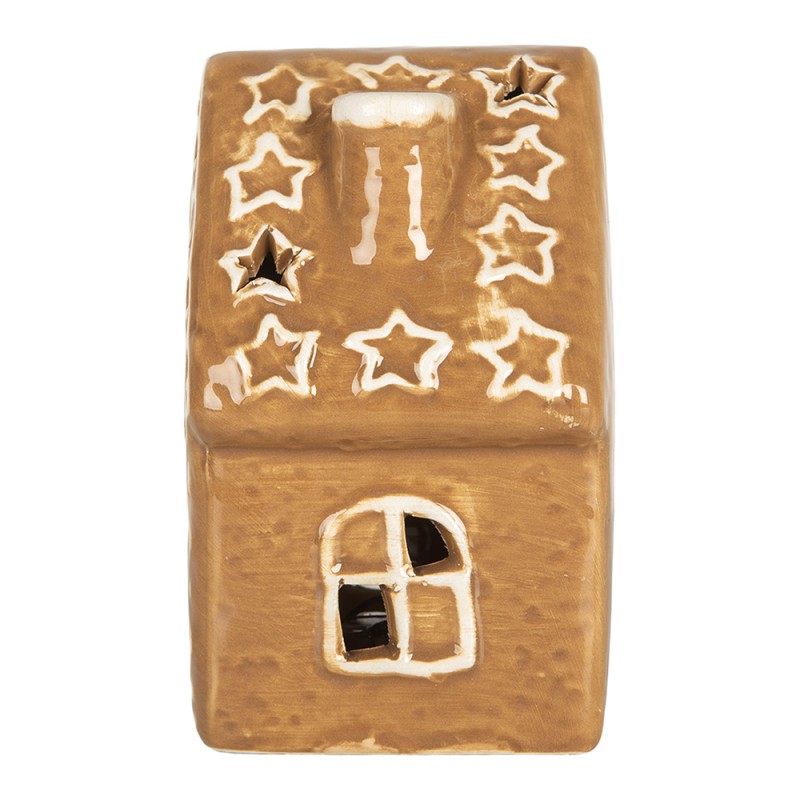 Clayre & Eef Maison en pain d'épices avec LED 8x6x11 cm Marron Céramique