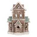 Clayre & Eef Gingerbread house with LED 15x12x20 cm Brown Plastic