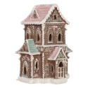 Clayre & Eef Gingerbread house with LED 15x12x20 cm Brown Plastic