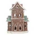 Clayre & Eef Gingerbread house with LED 15x12x20 cm Brown Plastic