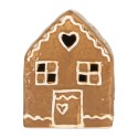 Clayre & Eef Casa di pan di zenzero con LED 8x6x10 cm Marrone Ceramica