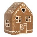 Clayre & Eef Casa di pan di zenzero con LED 8x6x10 cm Marrone Ceramica
