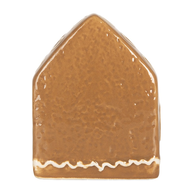 Clayre & Eef Casa di pan di zenzero con LED 8x6x10 cm Marrone Ceramica