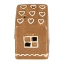 Clayre & Eef Casa di pan di zenzero con LED 8x6x10 cm Marrone Ceramica