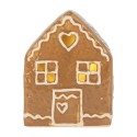 Clayre & Eef Casa di pan di zenzero con LED 8x6x10 cm Marrone Ceramica