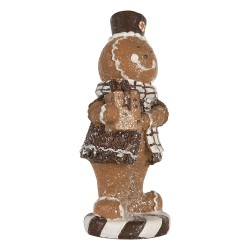 Clayre & Eef Statuetta decorativa di Natale Uomo di pan di zenzero 9x8x20 cm