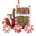 Clayre & Eef Christmas Ornament Train 9x5x9 cm Brown Plastic