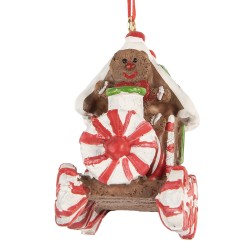Clayre & Eef Christmas Ornament Train 9x5x9 cm Brown Plastic