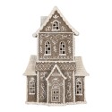 Clayre & Eef Gingerbread house met LED 23x11x33 cm Bruin Kunststof