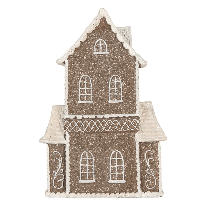 Clayre & Eef Gingerbread house met LED 23x11x33 cm Bruin Kunststof
