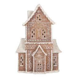 Clayre & Eef Maison en pain d'épices avec LED 16x8x23 cm Marron Plastique
