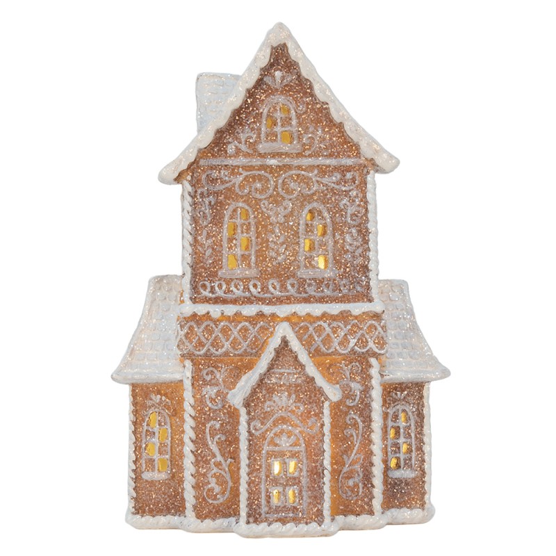 Clayre & Eef Maison en pain d'épices avec LED 16x8x23 cm Marron Plastique