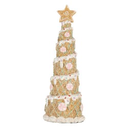 Clayre & Eef Christmas Decoration Christmas Tree Ø 9x26 cm Brown Plastic
