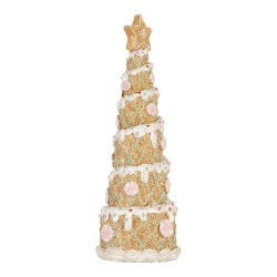 Clayre & Eef Christmas Decoration Christmas Tree Ø 9x26 cm Brown Plastic