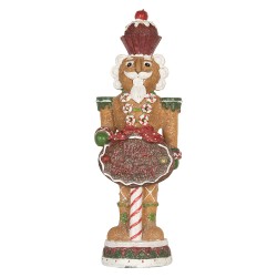 Clayre & Eef Kerstdecoratie Beeld Notenkraker 3 x AAA Bruin Kunststof