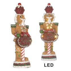 Clayre & Eef Kerstdecoratie Beeld Notenkraker 3 x AAA Bruin Kunststof