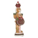 Clayre & Eef Kerstdecoratie Beeld Notenkraker 3 x AAA Bruin Kunststof