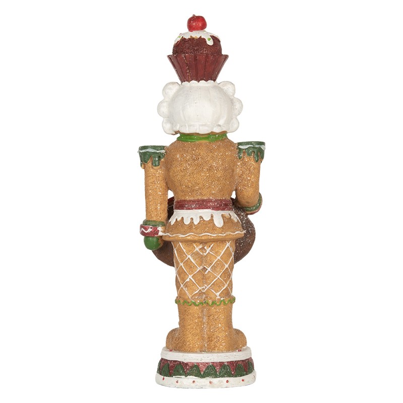 Clayre & Eef Kerstdecoratie Beeld Notenkraker 3 x AAA Bruin Kunststof