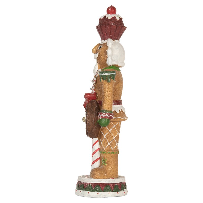 Clayre & Eef Kerstdecoratie Beeld Notenkraker 3 x AAA Bruin Kunststof