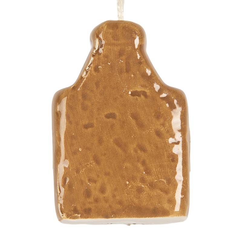Clayre & Eef Christmas Ornament House 4x4x7 cm Brown Ceramic