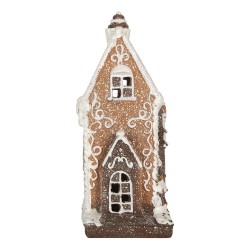 Clayre & Eef Maison en pain d'épices avec LED 15x9x21 cm Marron Plastique