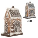 Clayre & Eef Maison en pain d'épices avec LED 15x9x21 cm Marron Plastique