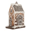Clayre & Eef Maison en pain d'épices avec LED 15x9x21 cm Marron Plastique