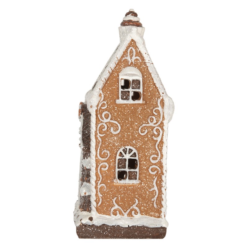 Clayre & Eef Maison en pain d'épices avec LED 15x9x21 cm Marron Plastique