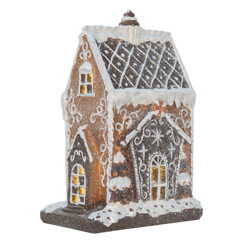 Clayre & Eef Maison en pain d'épices avec LED 15x9x21 cm Marron Plastique