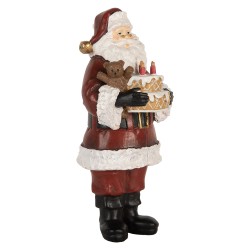 Clayre & Eef Christmas Decoration Santa Claus 10x10x22 cm Red Plastic