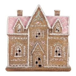 Clayre & Eef Maison en pain d'épices avec LED 21x8x20 cm Marron Plastique