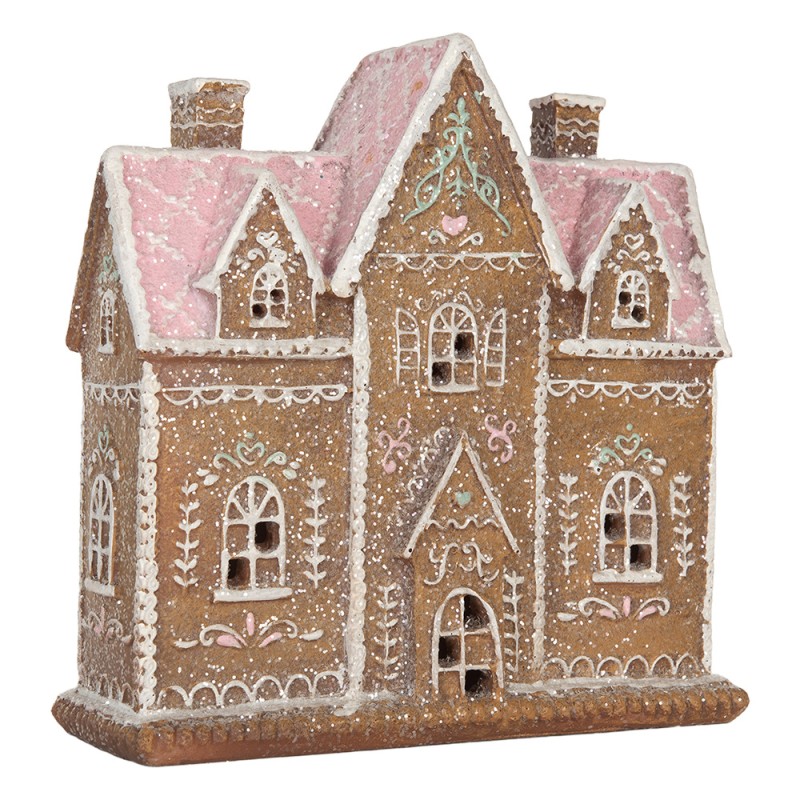 Clayre & Eef Gingerbread house with LED 21x8x20 cm Brown Plastic