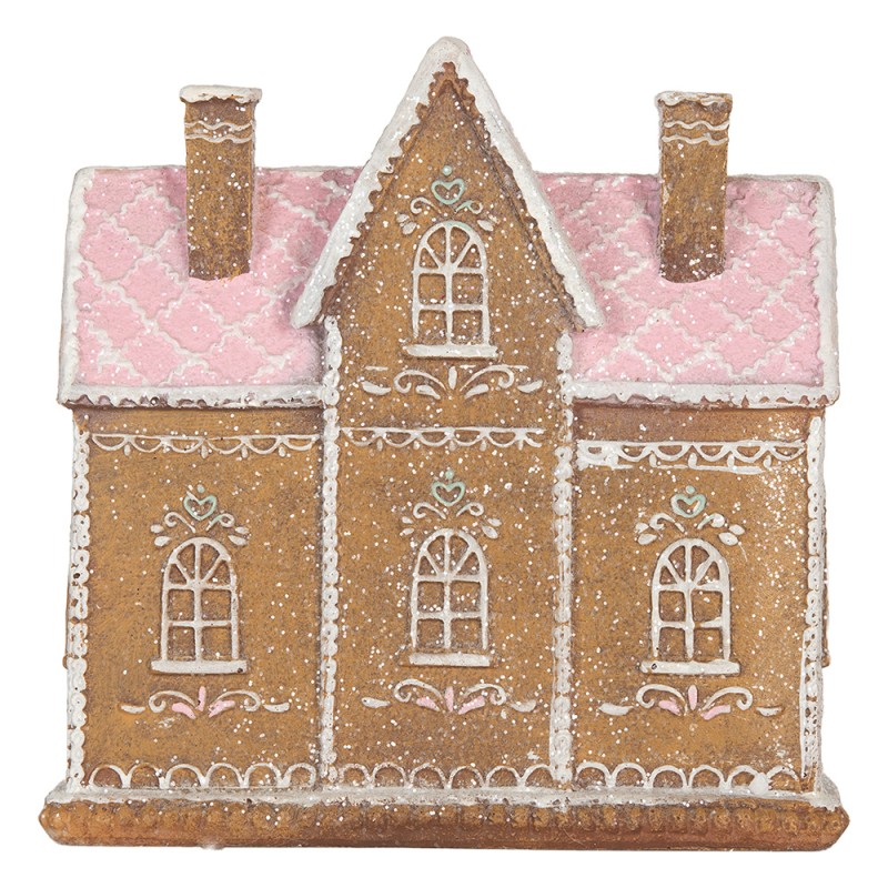 Clayre & Eef Gingerbread house with LED 21x8x20 cm Brown Plastic