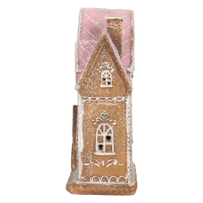 Clayre & Eef Gingerbread house with LED 21x8x20 cm Brown Plastic