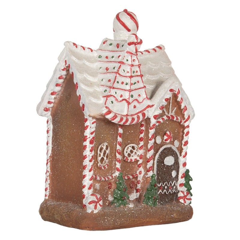 Clayre & Eef Casa di pan di zenzero con LED 16x12x23 cm Marrone Plastica