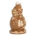 Clayre & Eef Christmas Decoration Snowman 9x7x13 cm Brown Ceramic