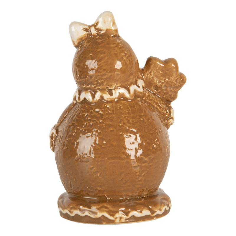 Clayre & Eef Christmas Decoration Snowman 9x7x13 cm Brown Ceramic
