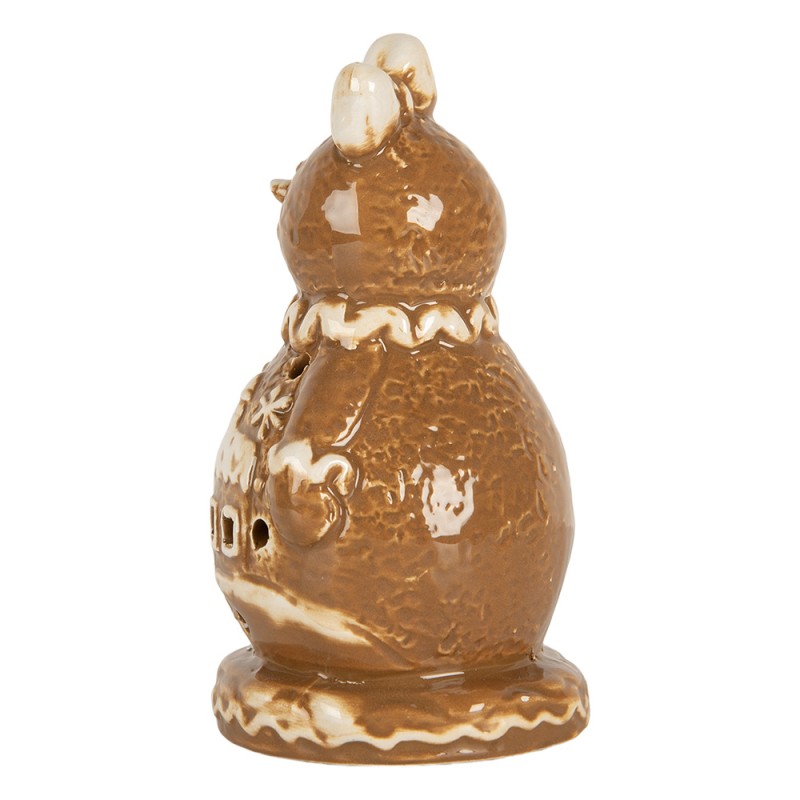 Clayre & Eef Christmas Decoration Snowman 9x7x13 cm Brown Ceramic