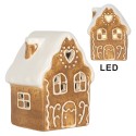 Clayre & Eef Décoration Maison avec LED 8x6x11 cm Marron Céramique