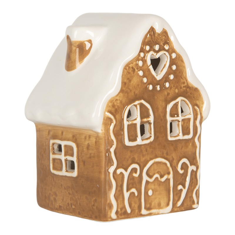 Clayre & Eef Décoration Maison avec LED 8x6x11 cm Marron Céramique