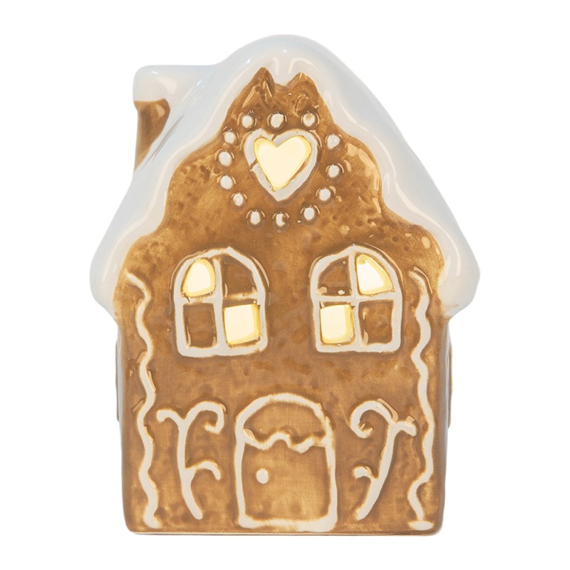 Clayre & Eef Décoration Maison avec LED 8x6x11 cm Marron Céramique