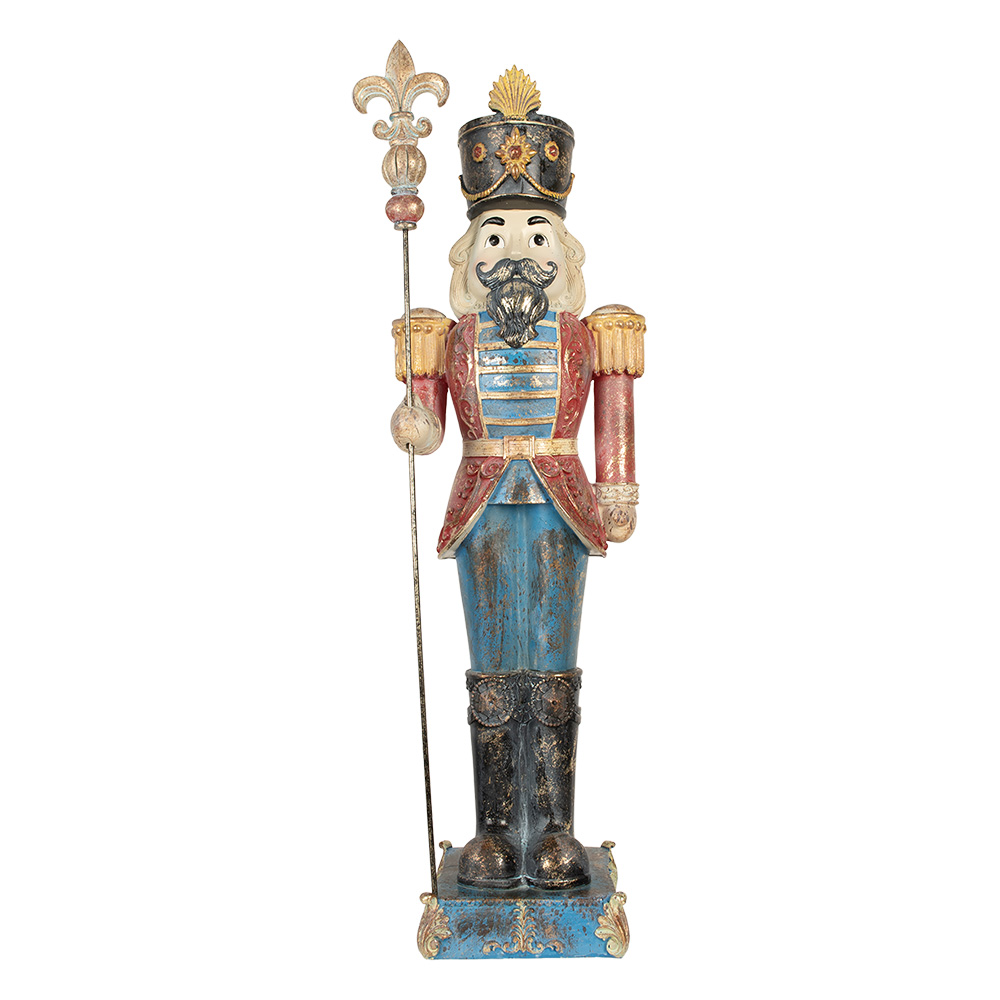 Clayre & Eef Beeld Notenkraker 31x23x99 cm Blauw Kunststof afbeelding 1