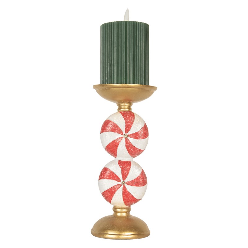 Clayre & Eef Decorazione natalizia con illuminazione a LED Ø 11x23 cm Color oro Plastica