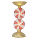 Clayre & Eef Decorazione natalizia con illuminazione a LED Ø 11x23 cm Color oro Plastica