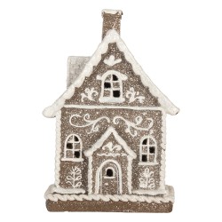Clayre & Eef Casa di pan di zenzero con LED 16x10x23 cm Marrone Plastica