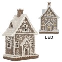Clayre & Eef Casa di pan di zenzero con LED 16x10x23 cm Marrone Plastica