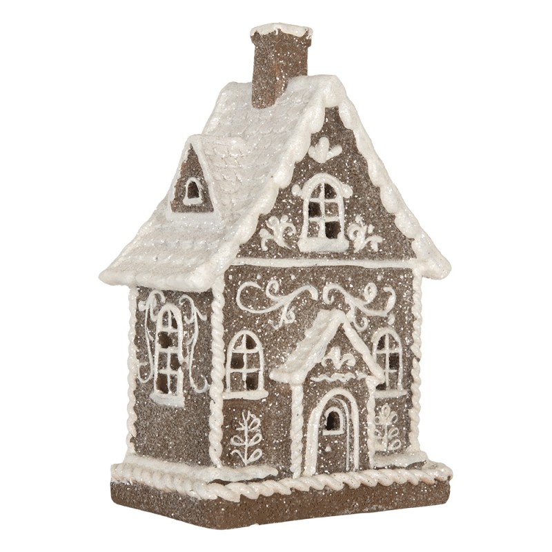 Clayre & Eef Casa di pan di zenzero con LED 16x10x23 cm Marrone Plastica