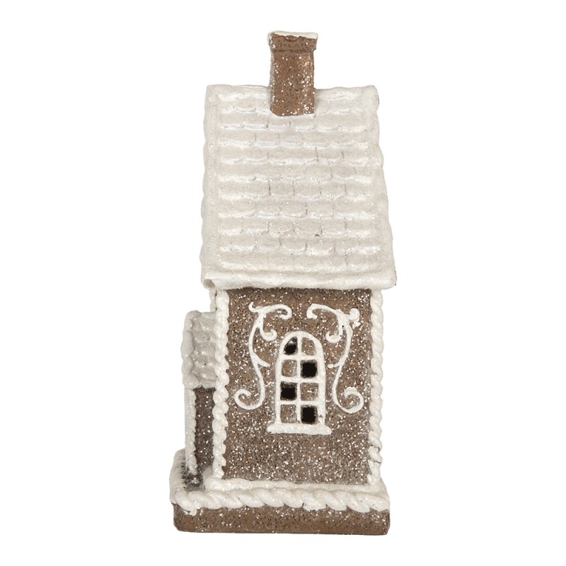 Clayre & Eef Casa di pan di zenzero con LED 16x10x23 cm Marrone Plastica