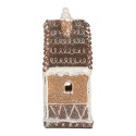 Clayre & Eef Gingerbread house met LED 13x9x20 cm Bruin Kunststof